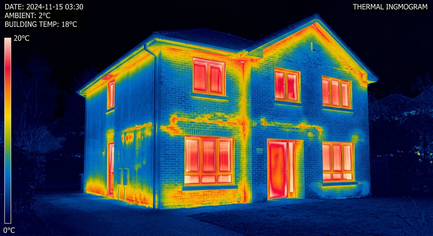 Termovizní snímek rodinného domu